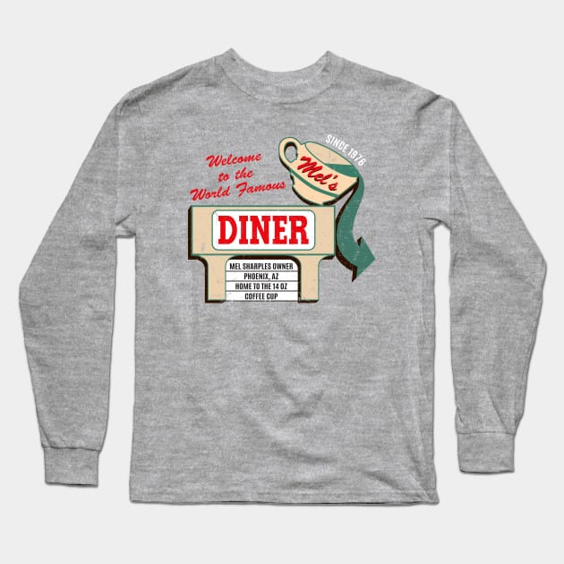 Mel's Diner Worn Long Sleeve T-Shirt by Alema Art